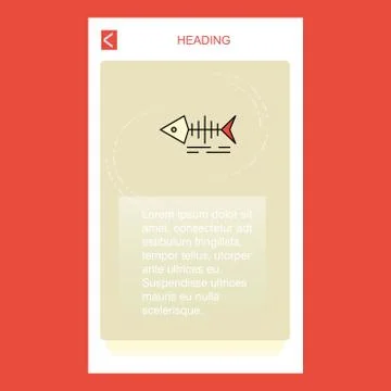 Fish skull mobile vertical banner design design. Vector Stock Illustration