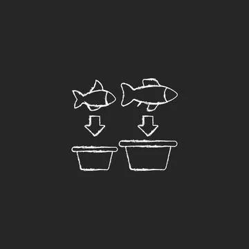 Fish sorting chalk white icon on dark background Illustrazione stock