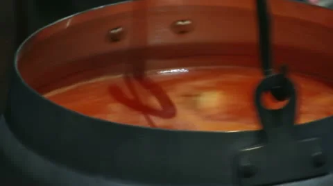 Fish soup, cauldron for cooking Video stock 11316322