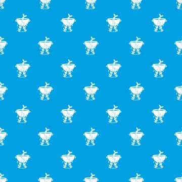 Fish soup on a fire pattern seamless blue Stock Illustration