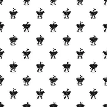 Fish soup on a fire pattern vector 스톡 일러스트