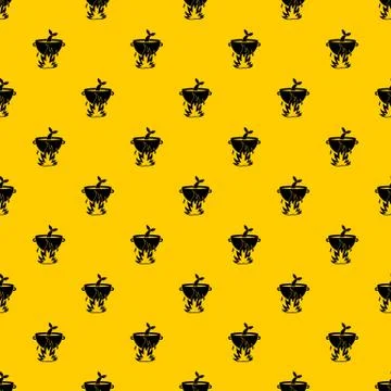 Fish soup on a fire pattern vector Stock Illustration