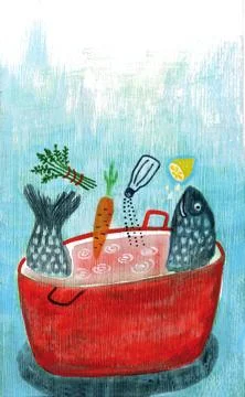 Fish Soup 스톡 일러스트