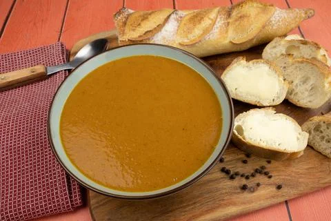 Fish soup on a table Foto stock