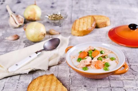 Fish soup with vegetables Stock Photos