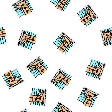 Fish spa vector seamless pattern Illustrazione stock