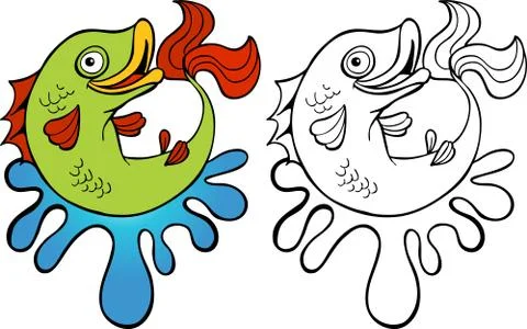 Fish splashing イラスト素材