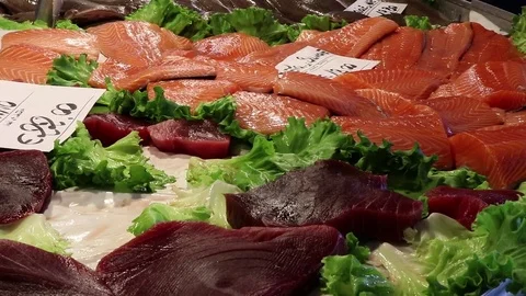 Fish stall Stock Footage 83620069