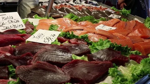 Fish stall Stock Footage 83620097