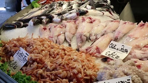 Fish stall Stock Footage 83620212