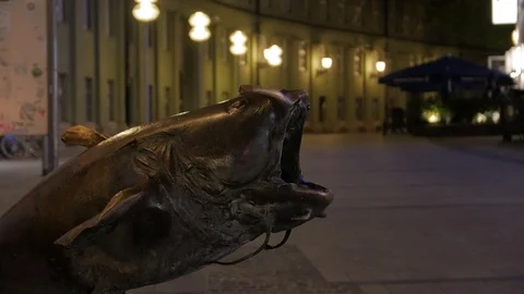 The Fish Statue Outdoors Stock Footage 116652550