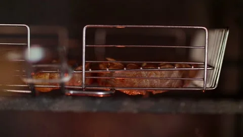 Fish steak cooked on the grill Stock Footage 228866786