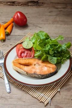 Fish steak. Stock Photos