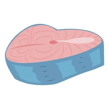 Fish steak slice vector illustration seafood element Stock Illustration