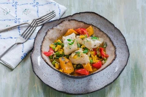 Fish stew with vegetables Stock Photos