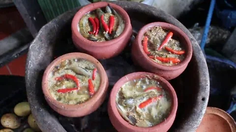 Fish stock on the stove Stock Footage 69185649