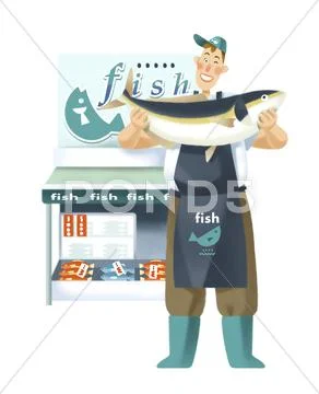 Fish store Stock Illustration