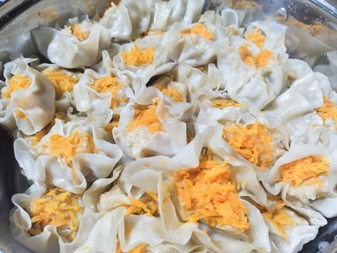 Fish stuffed dumplings Stock Photos