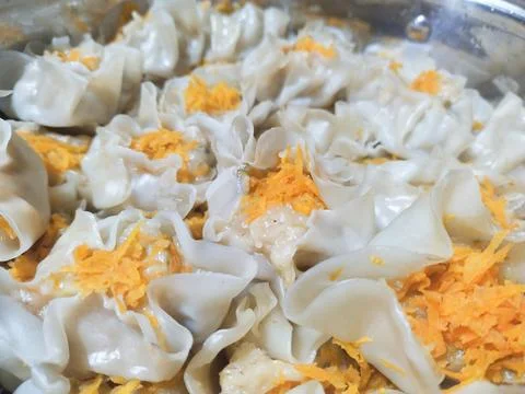 Fish stuffed dumplings Stock Photos