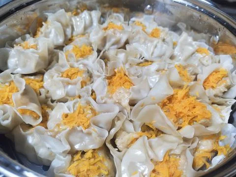 Fish stuffed dumplings Stock Photos