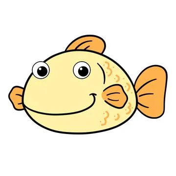 Fish. Stylized cartoon drawing of a fish. Fish vector. Stock Illustration