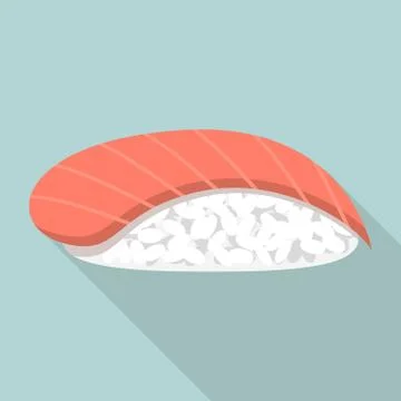 Fish sushi icon, flat style Stock Illustration