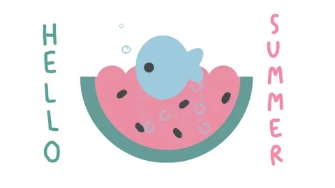 Fish swim inside a watermelon Stock Footage 311364099