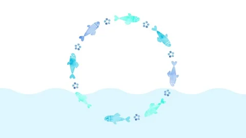 Fish swimming animation for title background Stock Footage 309314221