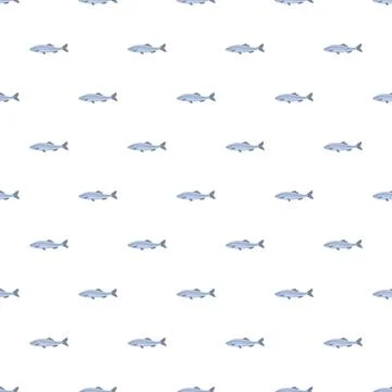 Fish swimming seamless pattern on white background Stockillustratie