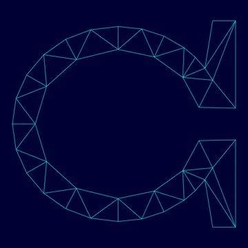 Fish symbol low poly triangulation triangulated polygonal electric cyan blu.. Stock Illustration