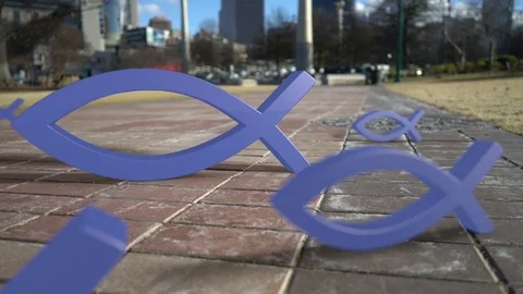 Fish symbols everywhere Stock Footage 71899691