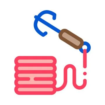 Fish Tackle Hooks Icon Vector Outline Illustration Ilustración de archivo