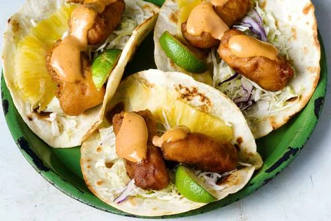Fish tacos Stock Photos