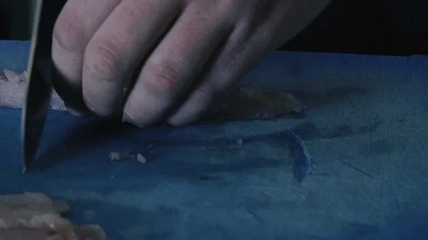 Fish tartare preparation Stock Footage 87761131
