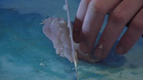 Fish tartare preparation Stock Footage 87761151