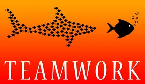 Fish teamwork Stock Illustration