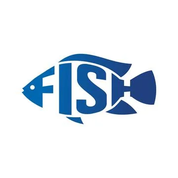 Fish text custom logo Stock Illustration