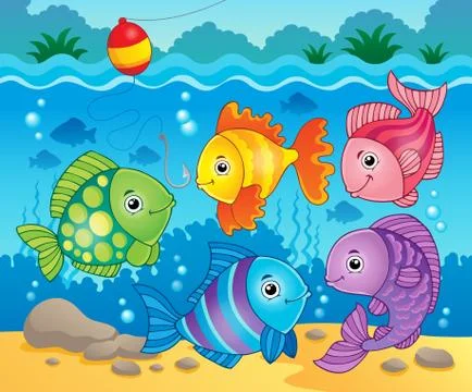 Fish theme image - illustration. Stock Illustration