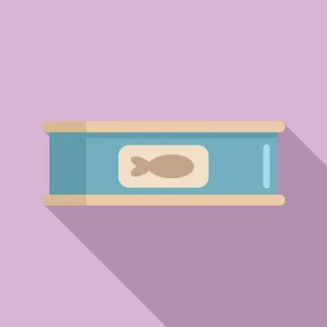 Fish tin can icon, flat style イラスト素材