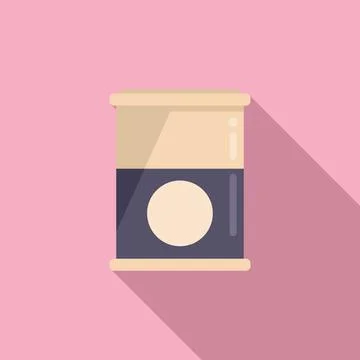 Fish tin can icon flat vector. Bag feed Stock-Illustration