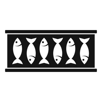 Fish tin can icon, simple style 스톡 일러스트