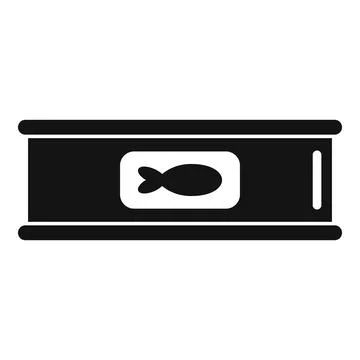 Fish tin can icon, simple style Illustrazione stock
