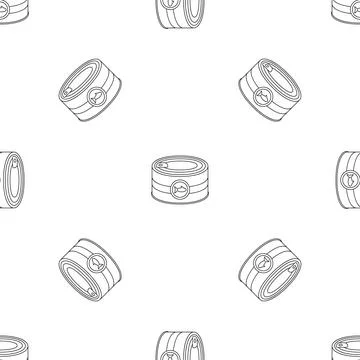 Fish tin can pattern seamless 스톡 일러스트