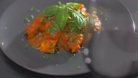 Fish in tomato sauce. Fish dish. Stock Footage 111965417