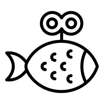 Fish toy icon outline vector. Pet store Stock-Illustration