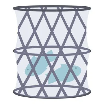 Fish trap holding two fish captive for dinner Stock Illustration