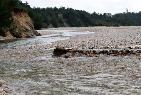 A fish trap on the river Stock Photos