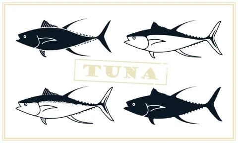 Fish tuna. Vector stylized icons Stock Illustration