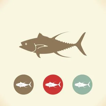 Fish tuna. Vector stylized icons Stock Illustration