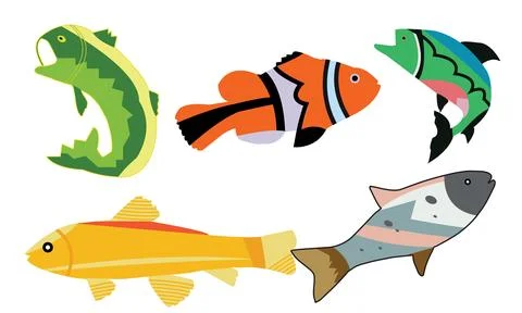 Fish Vector And Illustration Collection. Stock Illustration